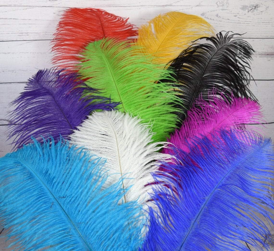 SpyShop Hermoso bolígrafo de pluma de avestruz de escritura pluma pluma recepción boda conjunto (azul rey)