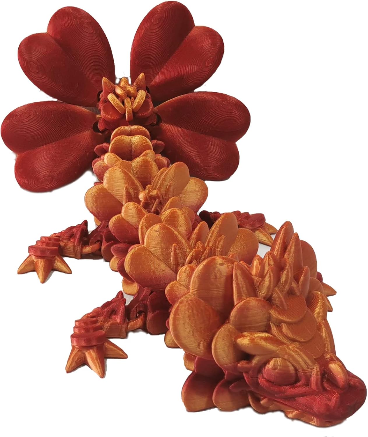 Juguetes de dragón impresos en 3D, figuras de acción de dragón articuladas con hojas de la suerte con articulaciones giratorias y flexibles, figuras