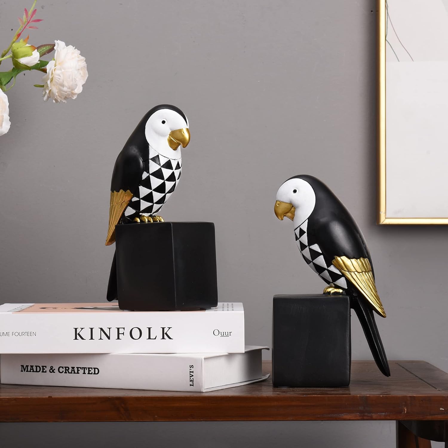 Sujetalibros decorativos para libros, sujetalibros de loros para estantes, tapón decorativo de libros de animales, extremos de libro retro para