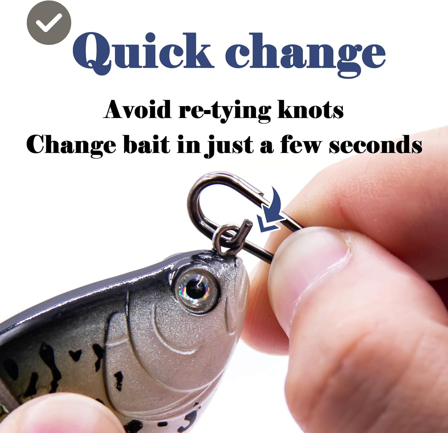 Anillos divididos ovalados para pesca, 50 clips de alimentación de pesca, cambio rápido para señuelos de acero inoxidable