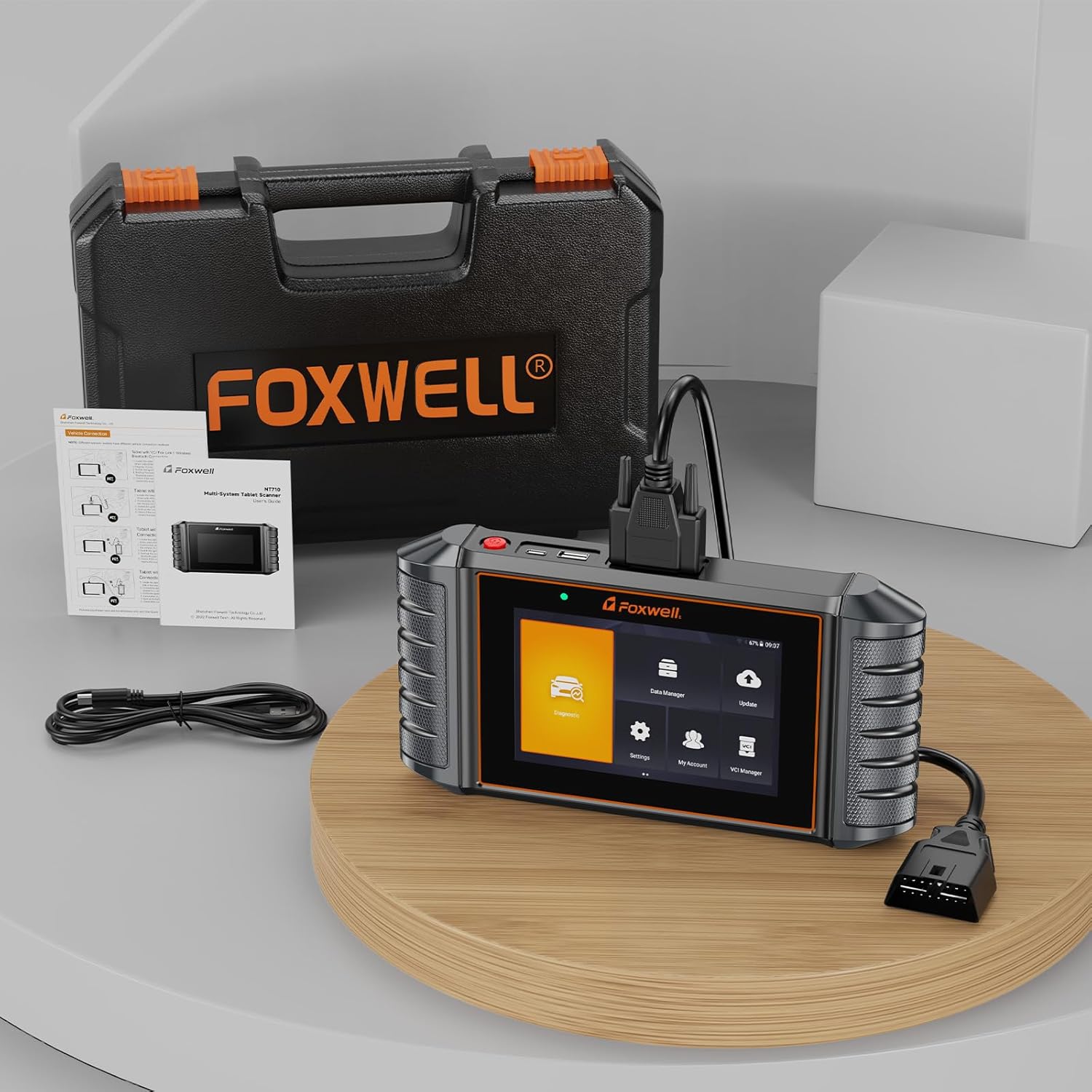 FOXWELL NT710 fit for Porsche Scan Tool Diagnostic Scanner, Upgraded NT510 Full System OBD2 Scanner Code Reader Bidirectional Control All