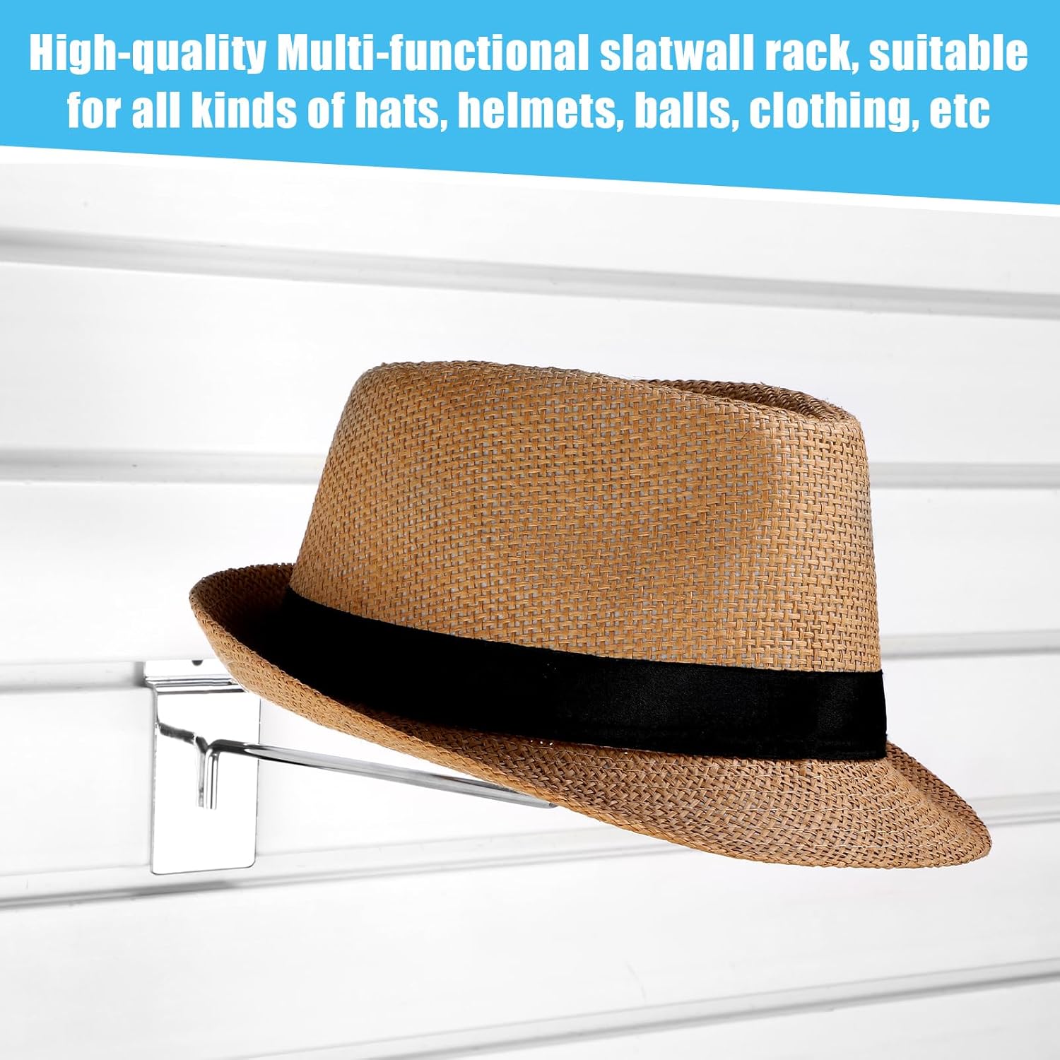 6 ganchos de exhibición de sombreros, accesorios de pared de listones para sombrero, accesorios de pared de listones para el hogar, estantes de