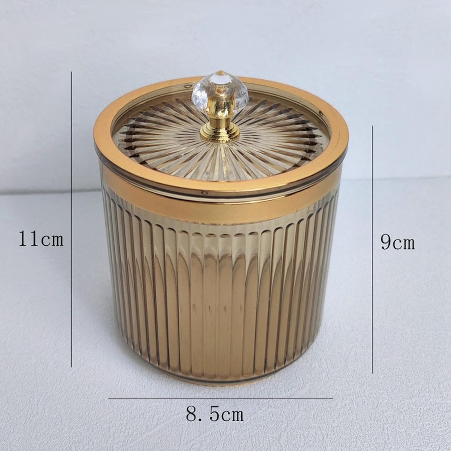 Amagogo Dispensador de hisopos Qtip para baño, recipiente con tapa, a prueba de polvo, almohadillas de maquillaje para encimera, baño, aparador,