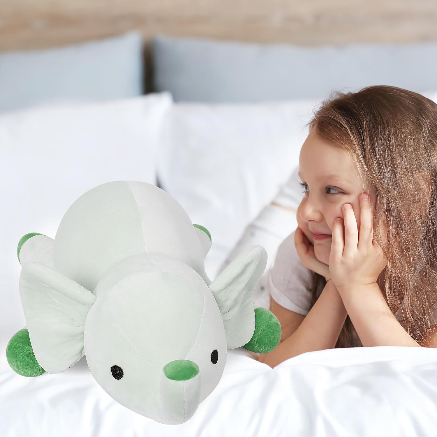 Animales de peluche con peso de elefante verde de 24 pulgadas, 4.2 libras, bonito juguete de felpa con peso, cómodo regalo para niños y adultos (24