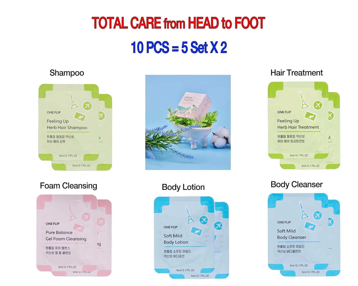 Kit de artículos de tocador coreanos para el cuidado de la piel para mujer, 10 piezas, esenciales esenciales de belleza K Beauty, champú,