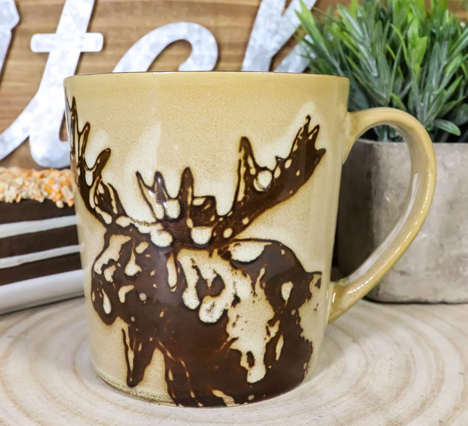 Ebros Gift Rustic Emperor – Vajilla o vajilla de cerámica de cerámica para cocina y comedor (paquete de 2 tazas de café para bebidas de 16 onzas)