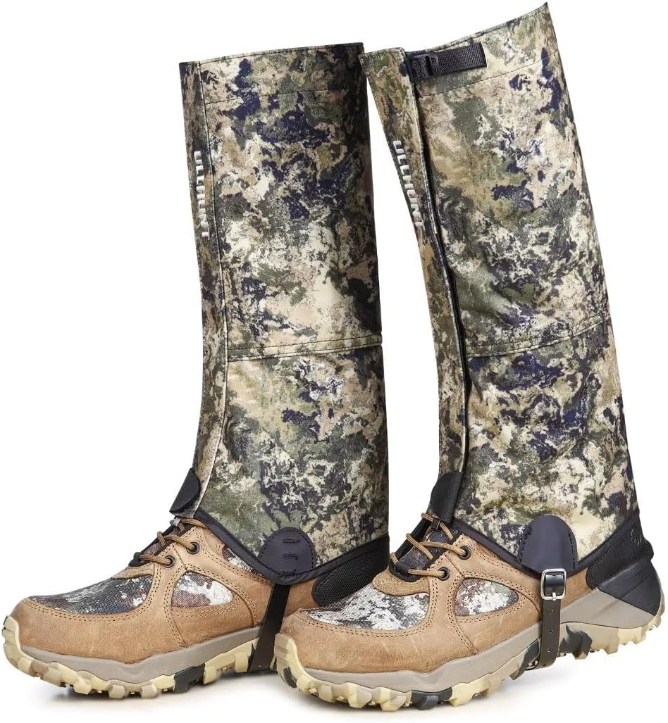 UIIHUNT Hunting Gaiters Leg Gaiters Hunting Boot Gaiters, Waterproof Hiking Gaiters with Upgraded Rubber