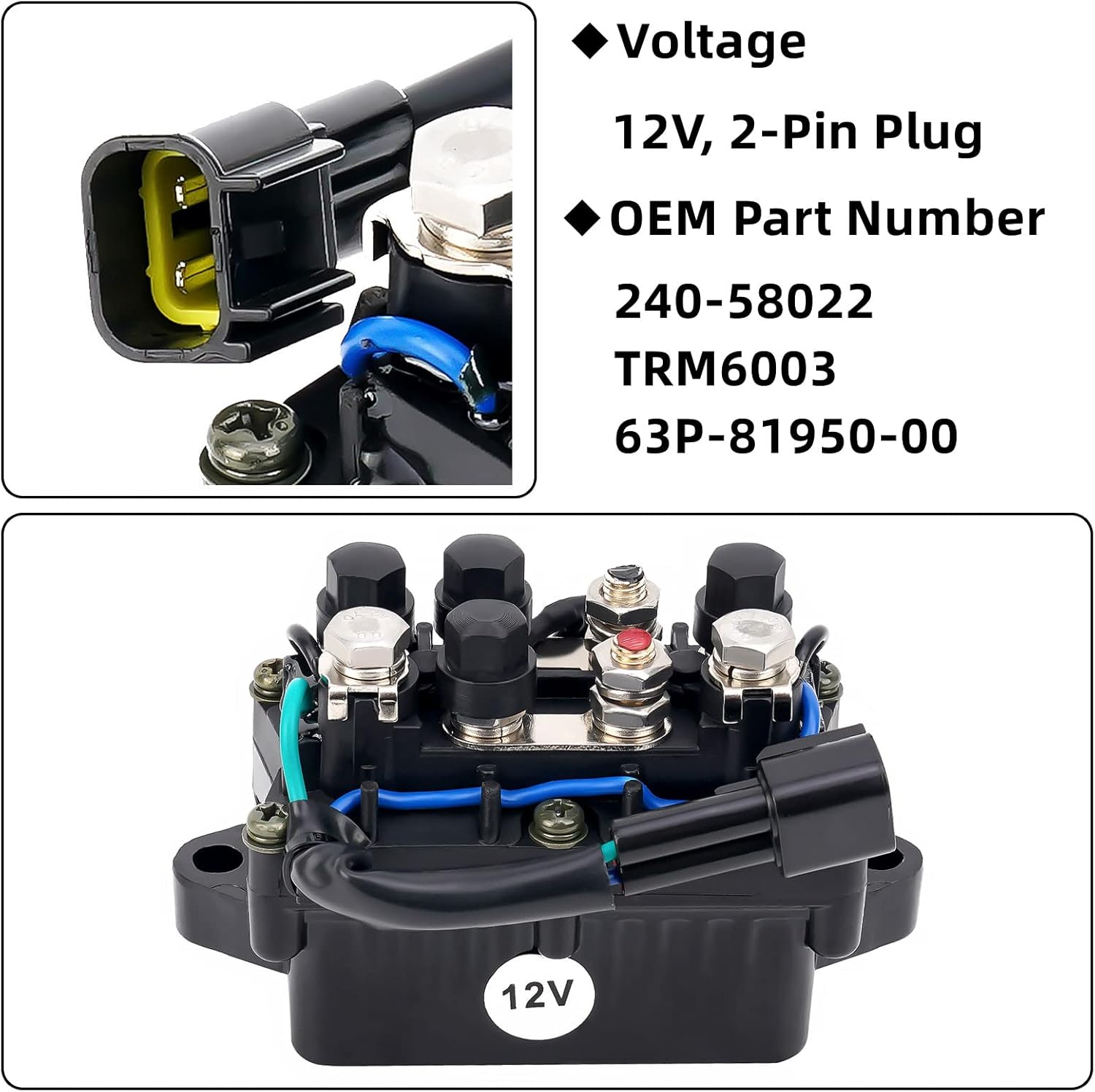 Conjunto de relé 63P-81950-00-00 – Motor fuera de borda de 4 tiempos compatible con Yamaha 4 Stroke Engine F150 y 250 40HP 50HP 60HP 75HP 90HP