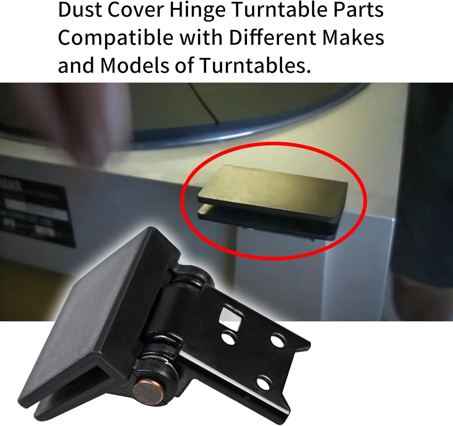 1 paquete de piezas giratorias de bisagra de cubierta antipolvo compatibles con Akai AP-206, AR – AR The Turntable, BSR – Quanta 450SX, Kenwood –