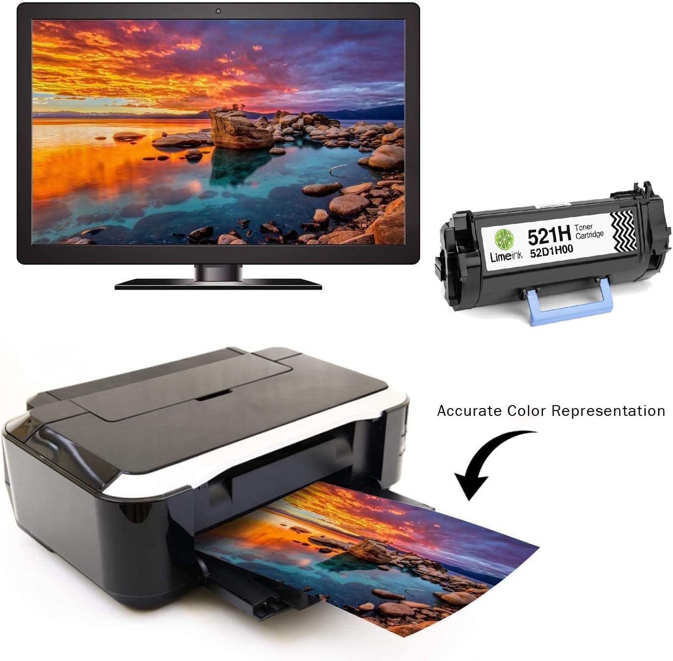 Limeink Cartucho de tóner compatible con Lexmark 521H 52D1H00 para Lexmark MS810 MS810n MS810dn MS810de MS811 MS811n MS811dn MS811dtn MS812dn