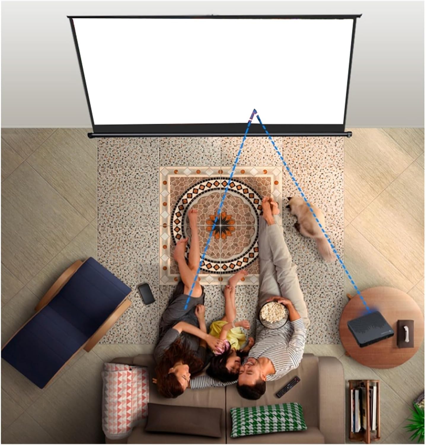 Pantalla de proyección portátil, pantalla de proyector de películas para exteriores de 20304050 pulgadas, antiarrugas y pantalla de transporte