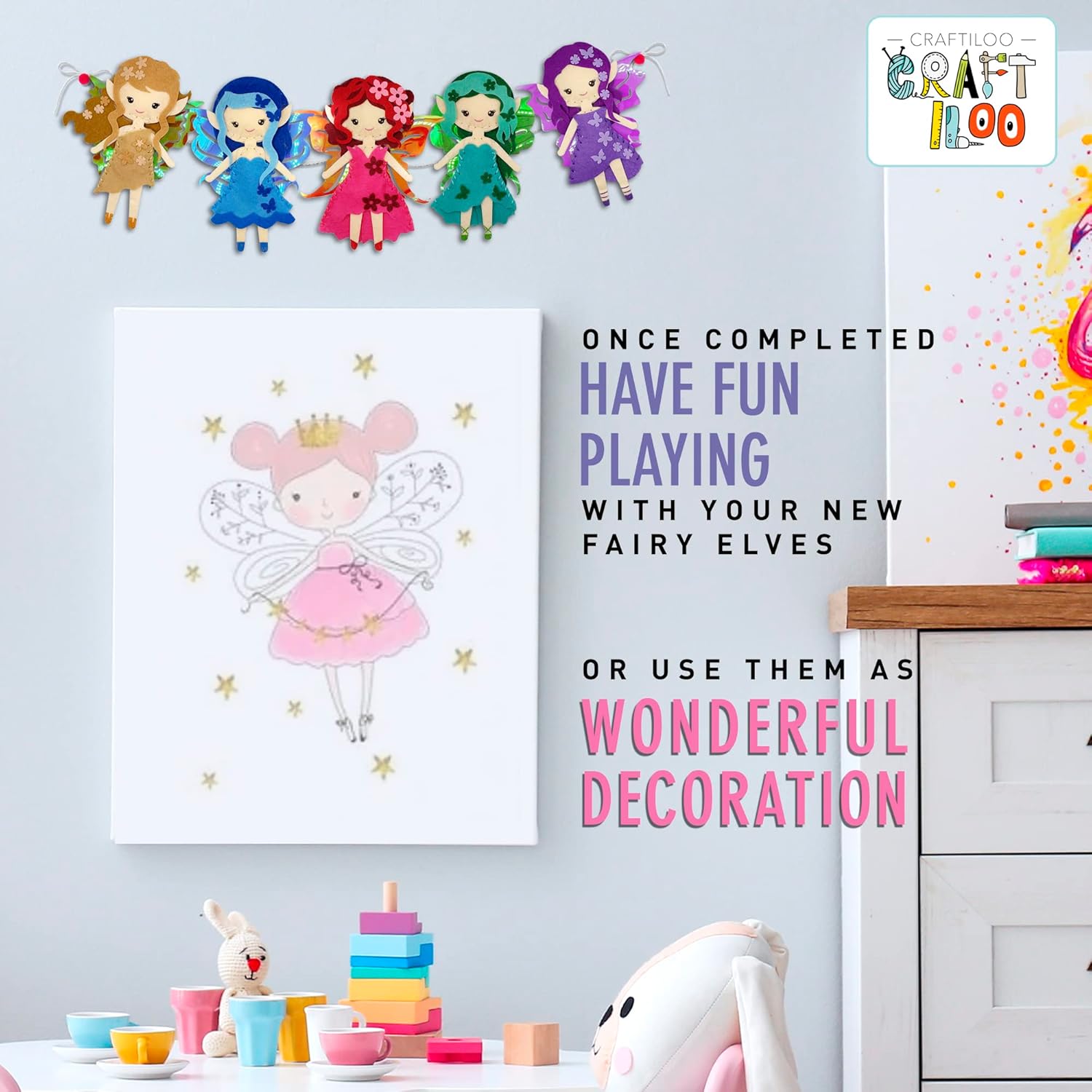 CRAFTILOO Kit de costura de elfos de hadas para niños, divertido y educativo juego de manualidades de cuento de hadas para niños y niñas de 7 a 12