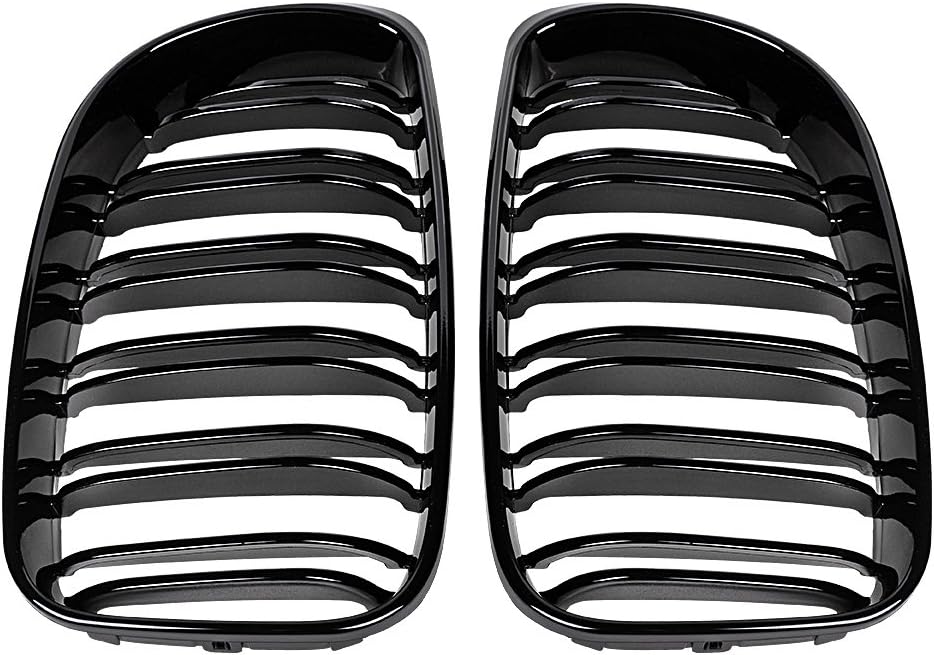Astra Depot Parrilla de riñón de parachoques delantero negro brillante compatible con BMW Serie 1 E81 E82 E87 E88 2007-2011