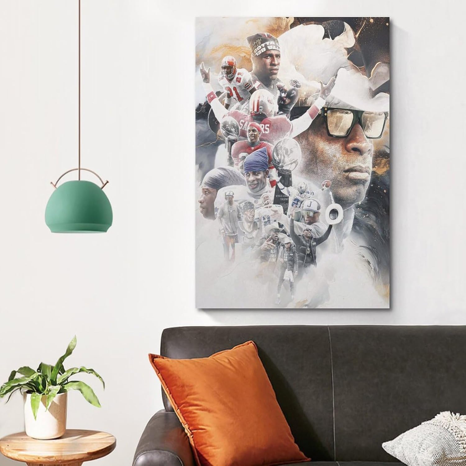 KLuein Deion Sanders – Póster artístico, pintura en lienzo, arte de pared, decoración moderna, 24 x 36 pulgadas (23.6 x 35.4 in)