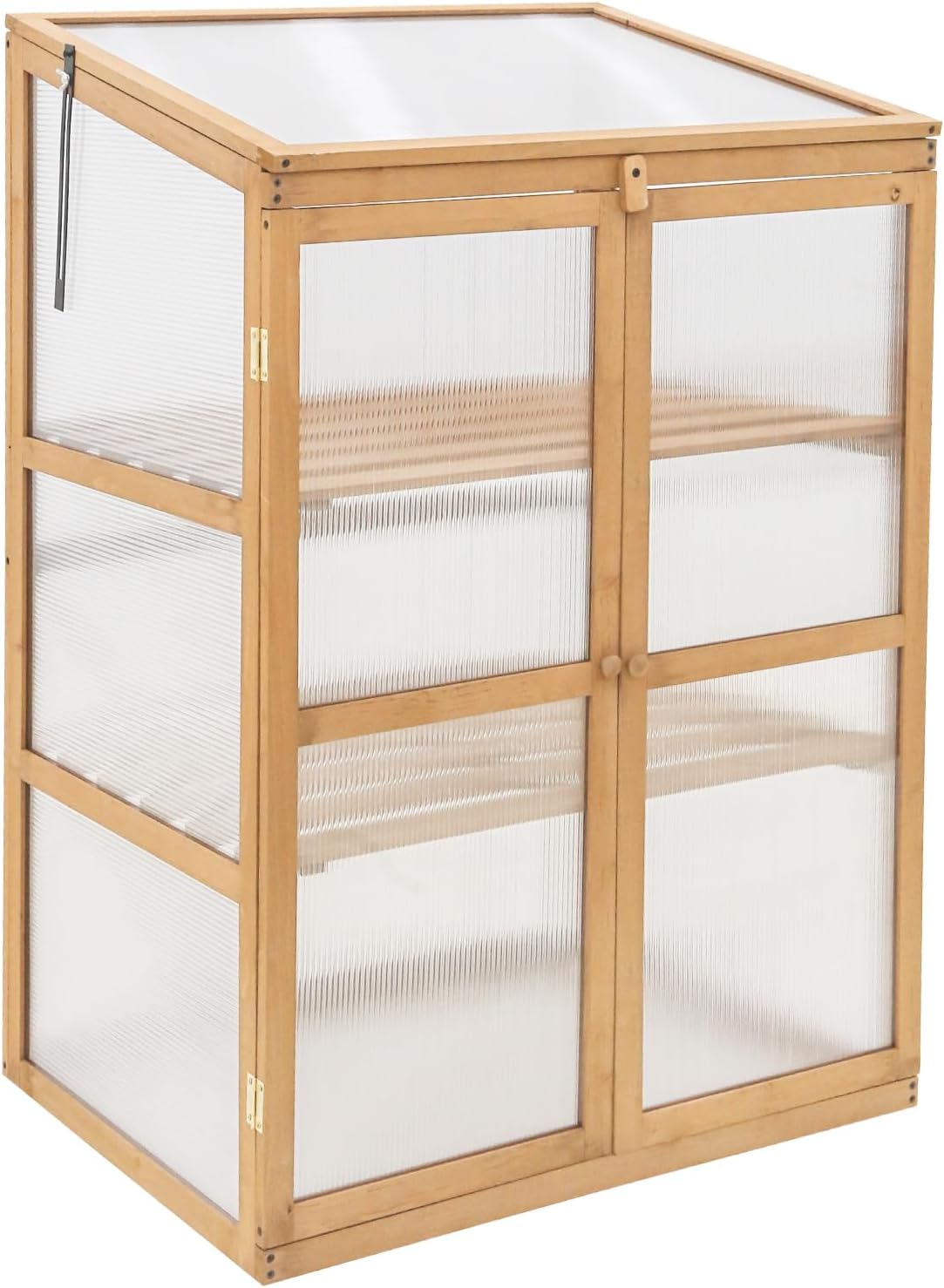 EAGLE PEAK Invernadero de madera de jardín con estantes ajustables, maceta portátil de madera elevada para interiores y exteriores, 30.1 x 22.0 x