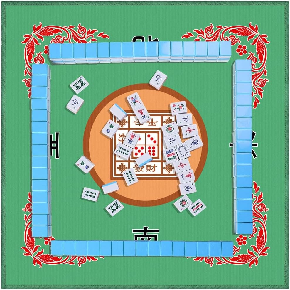 Mahjong Mat, cubierta antideslizante y de reducción de ruido, 30.7 pulgadas de largo x 30.7 pulgadas de ancho (30.7 in x 30.7 in), mantel de