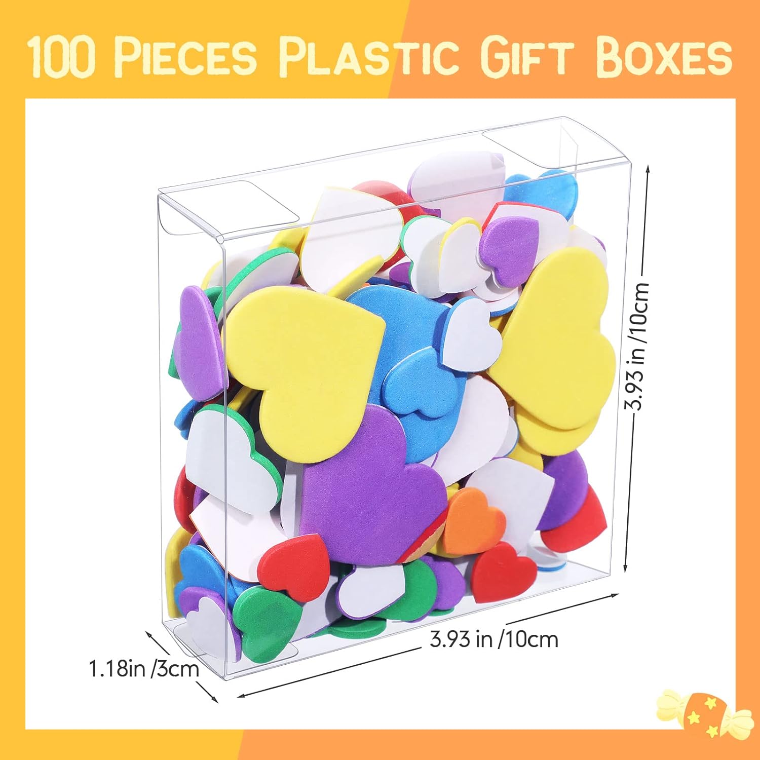 50 cajas de regalo transparentes de plástico transparente para macarrones, cajas individuales de 4 x 4 x 1.2 pulgadas, cajas de dulces transparentes
