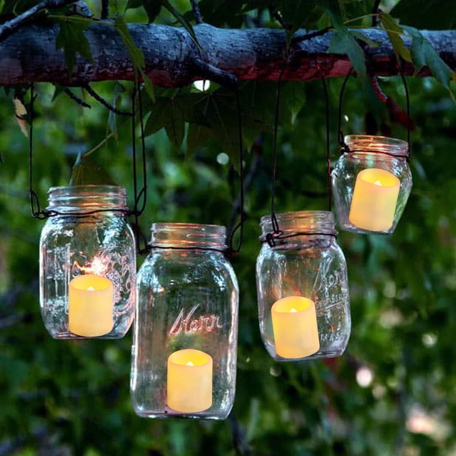 Paquete de 24 velas votivas LED parpadeantes de 1.5 x 1.8 pulgadas, sin llama, funcionan con pilas, encendidas más de 200 horas, velas votivas LED