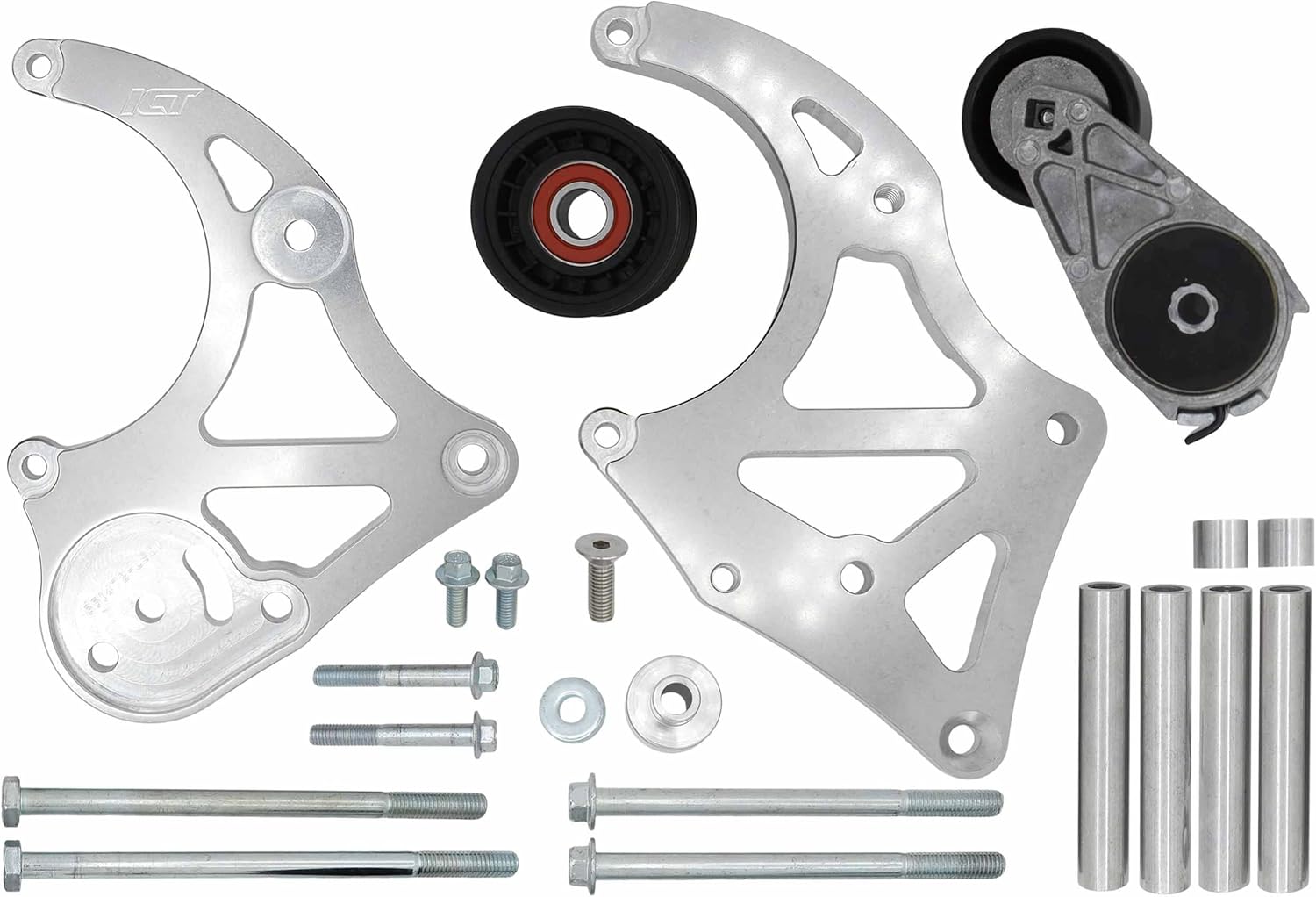 ICT Billet LS Truck Sanden 7176 SD7 Mini AC Aire acondicionado Compresor Soporte Billet Aluminio Alto Montaje Lado del pasajero 551472LS0-3