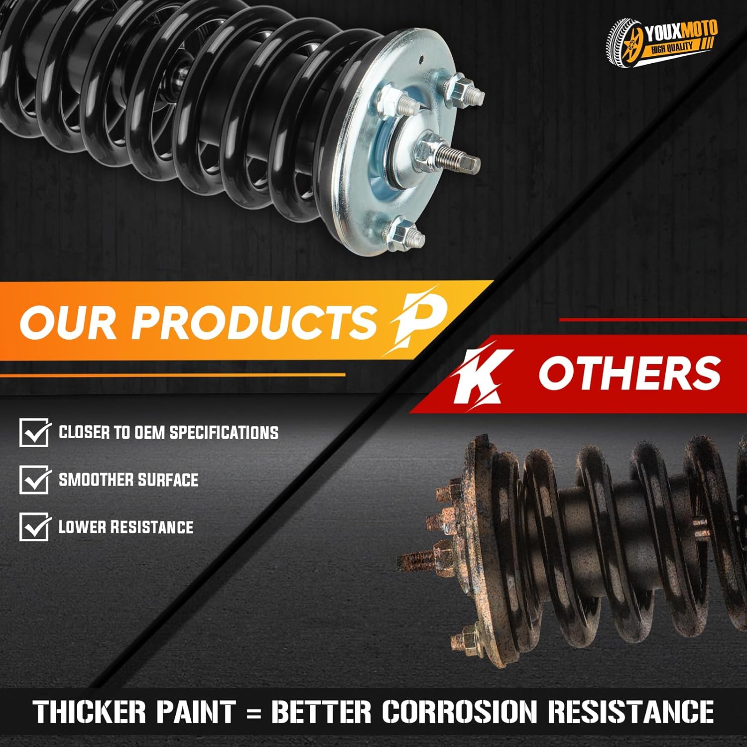 Amortiguador delantero completo para Nissan Frontier 2005-2019, Suzuki Equator 2009-2012, puntales con resorte helicoidal 171102 (juego de 2)