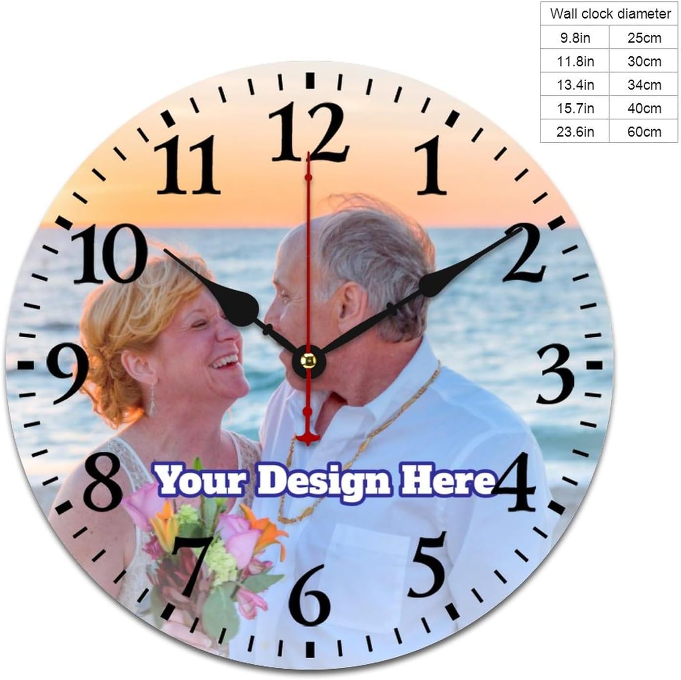 Reloj de pared personalizado con texto fotográfico, añade tu imagenlogotipo, reloj de madera, diseño de tu propio reloj, funciona con pilas, reloj