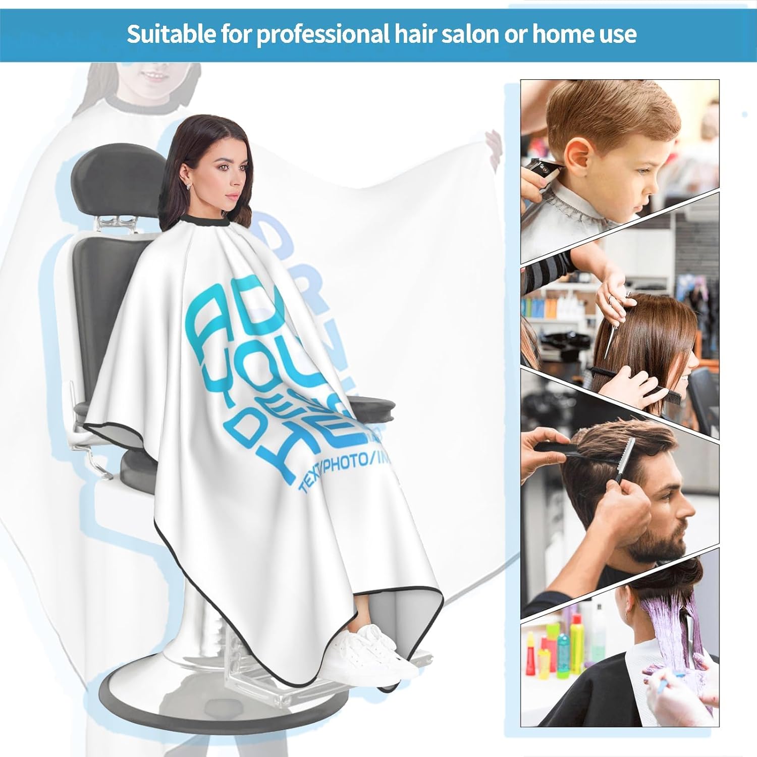 Capa de peluquería personalizada para profesionales del corte de cabello, delantal de peluquería personalizable para hombres y mujeres o niños