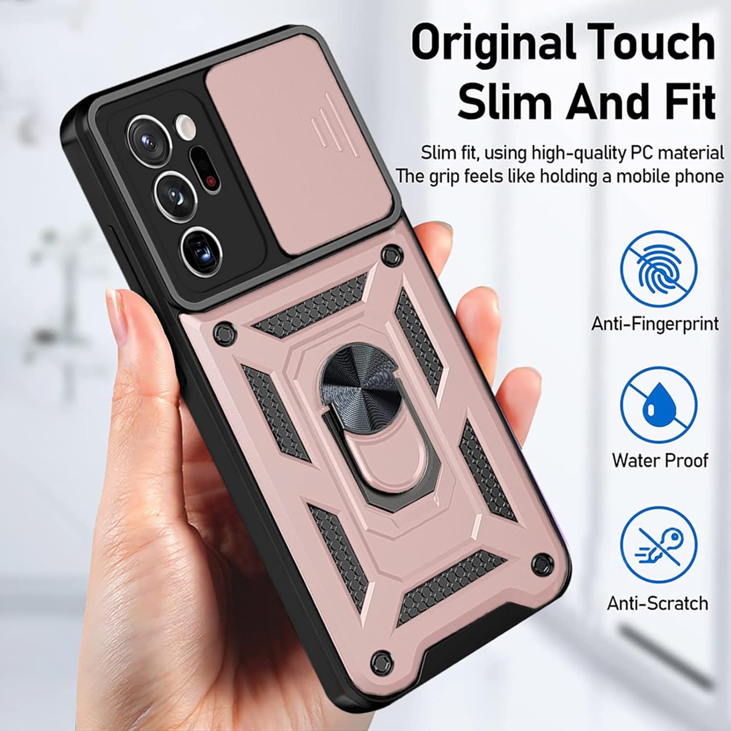 Funda de teléfono para Samsung Galaxy Note 20 Ultra Glaxay Note20 Plus 5G con cubierta de cámara y protector de pantalla de vidrio templado, soporte