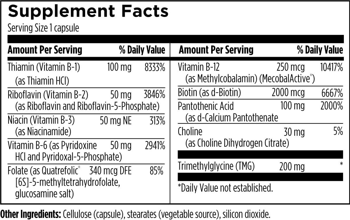 Designs for Health Complejo de glicinato de magnesio (60 cápsulas) y paquete B-Supreme (60 cápsulas)  Complejo vitamínico B con suplemento de