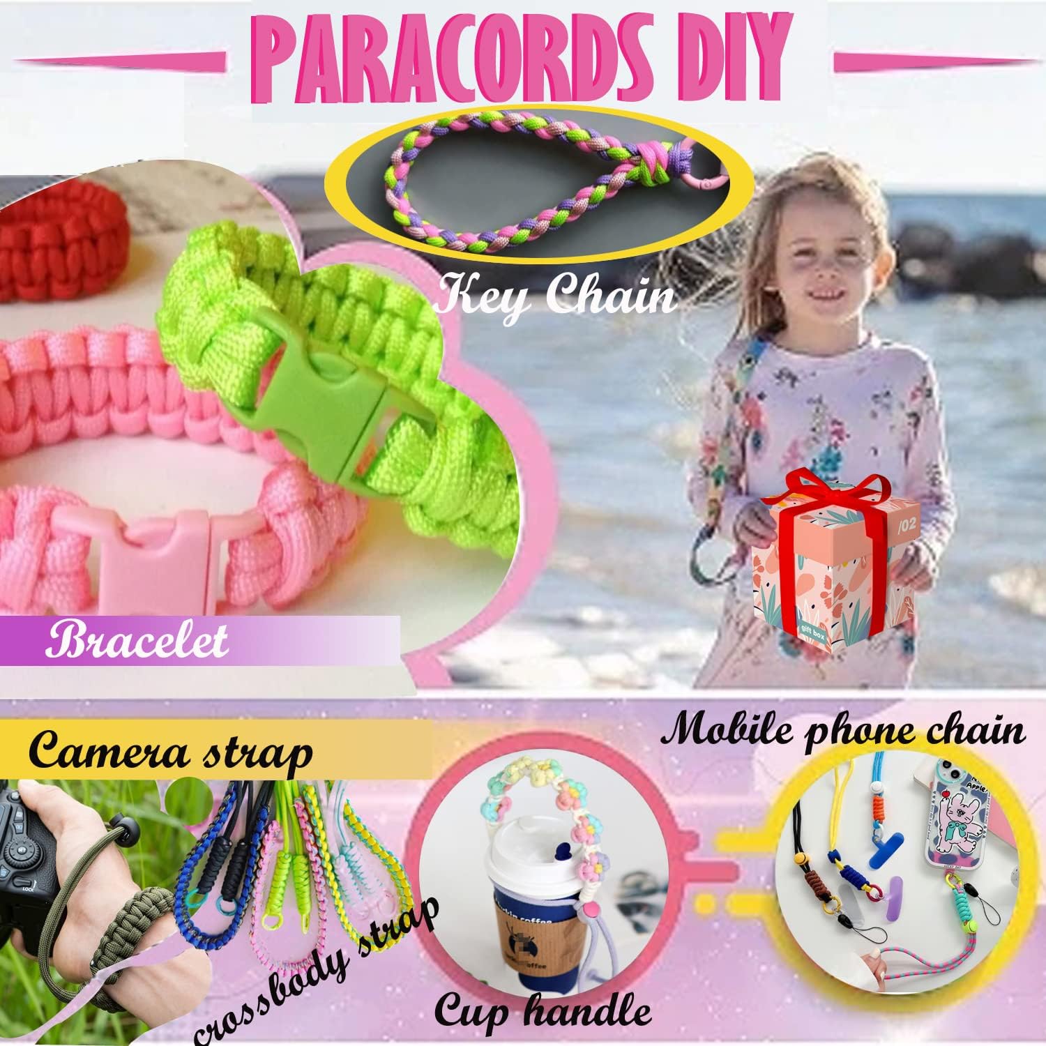 Cuerda de paracaídas de 9 hebras de 650 libras, resistente de 100 pies, cuerda de paracaídas de supervivencia tipo III-IV al aire libre, campamento,