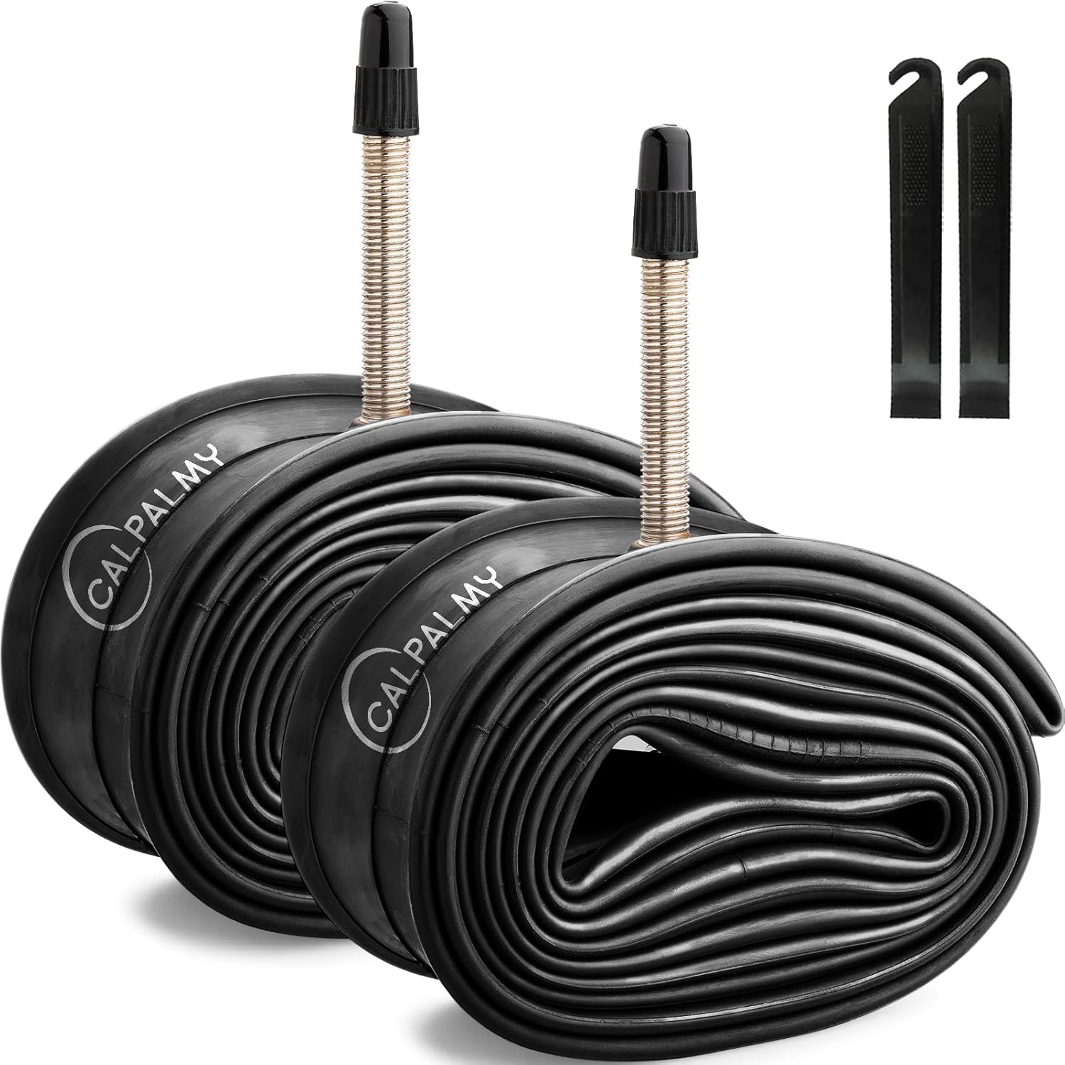 CALPALMY Paquete de 2 tubos de bicicleta 700c, 700 x 3543c, válvula Schrader y válvula Prseta, compatible con 700x35C 700x36C 700x37C 700x38C