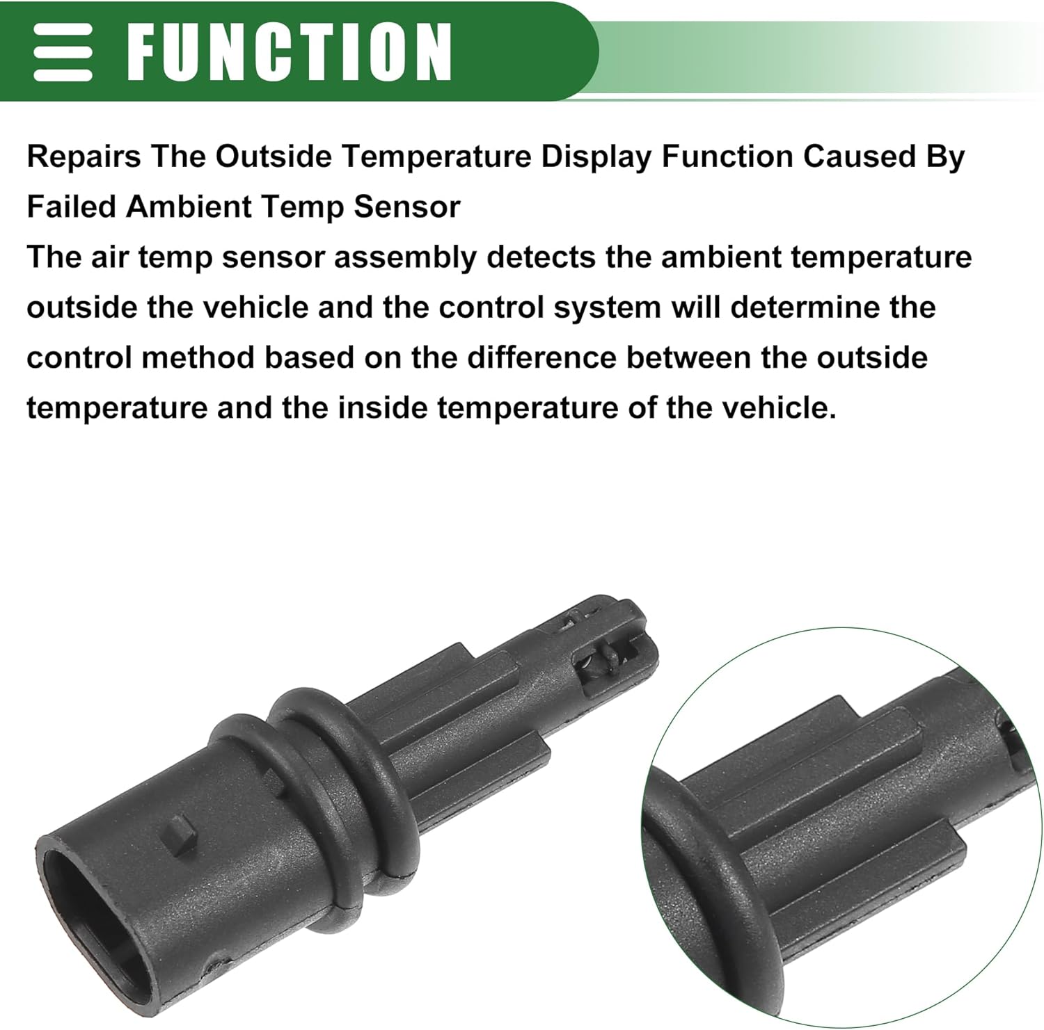 Motoforti Sensor de temperatura de admisión de aire, sensor de temperatura de carga de aire, para Chevrolet Cruze 2009-2016, plástico,
