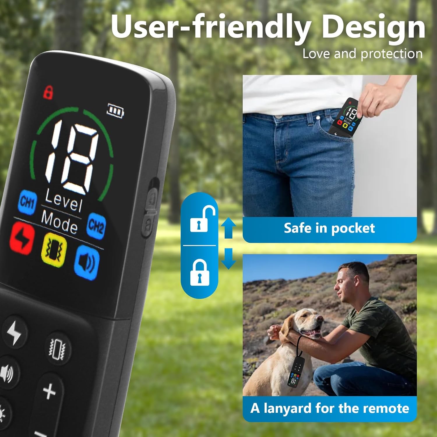 Collar de entrenamiento para perros con control remoto, 2600 pies, collar de choque inteligente para perro con 4 modos de entrenamiento, bloqueo de