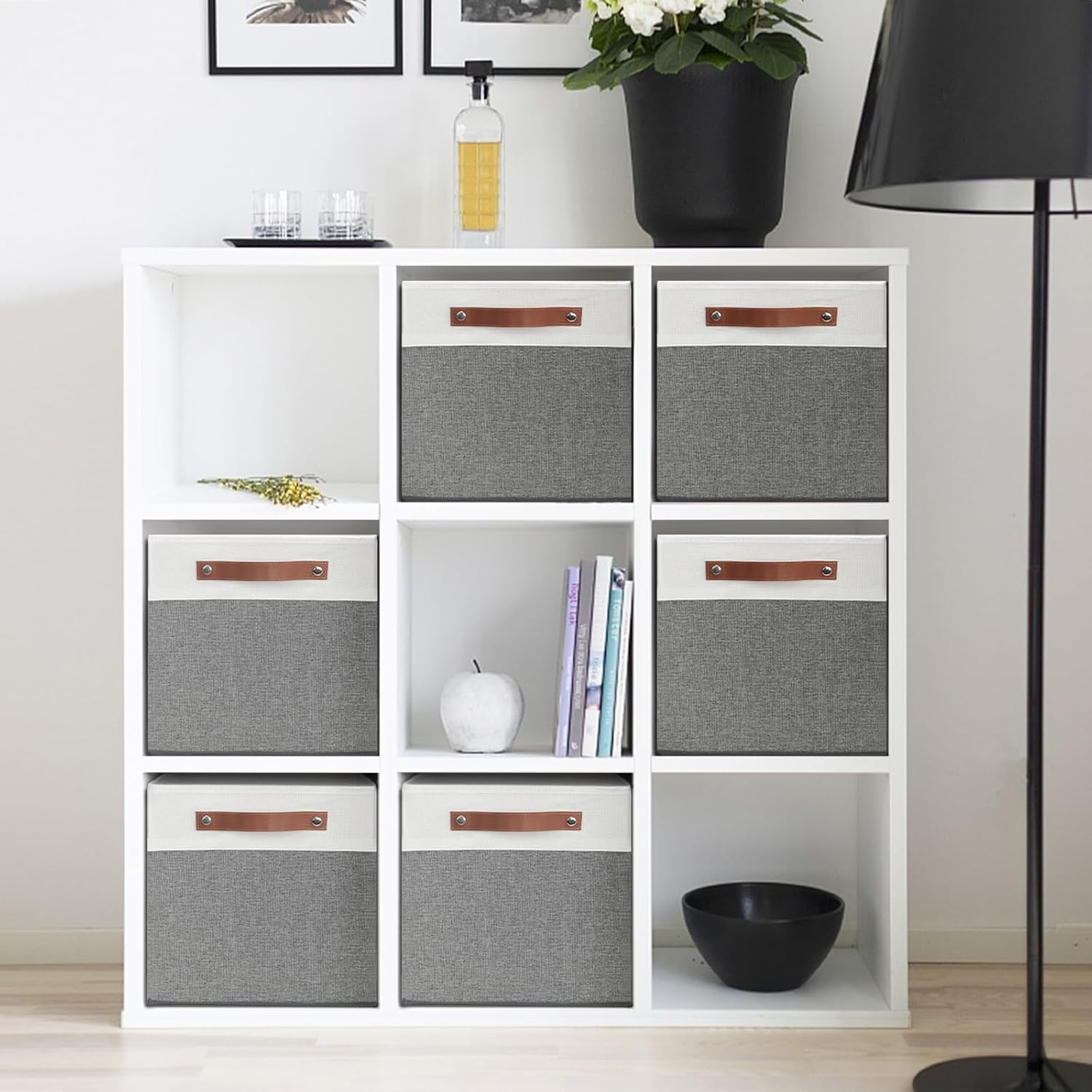 Cubos de almacenamiento de 11 x 11 pulgadas, paquete de 4 cubos de almacenamiento plegables para armario y caja de almacenamiento para ropa,