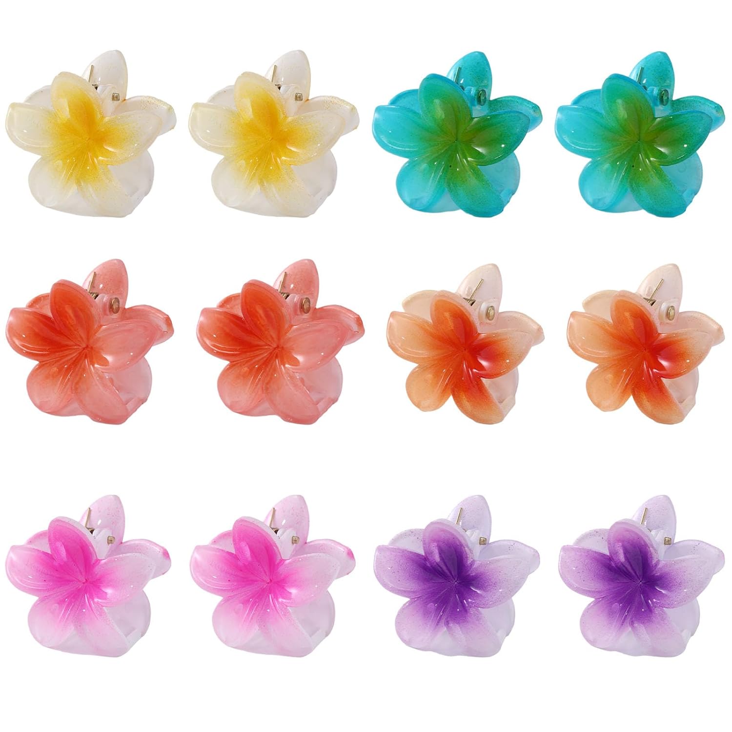 MHDGG Pinzas para el cabello con flores pequeñas, 12 pinzas para el cabello para mujeres, pinzas antideslizantes para el cabello, accesorios de