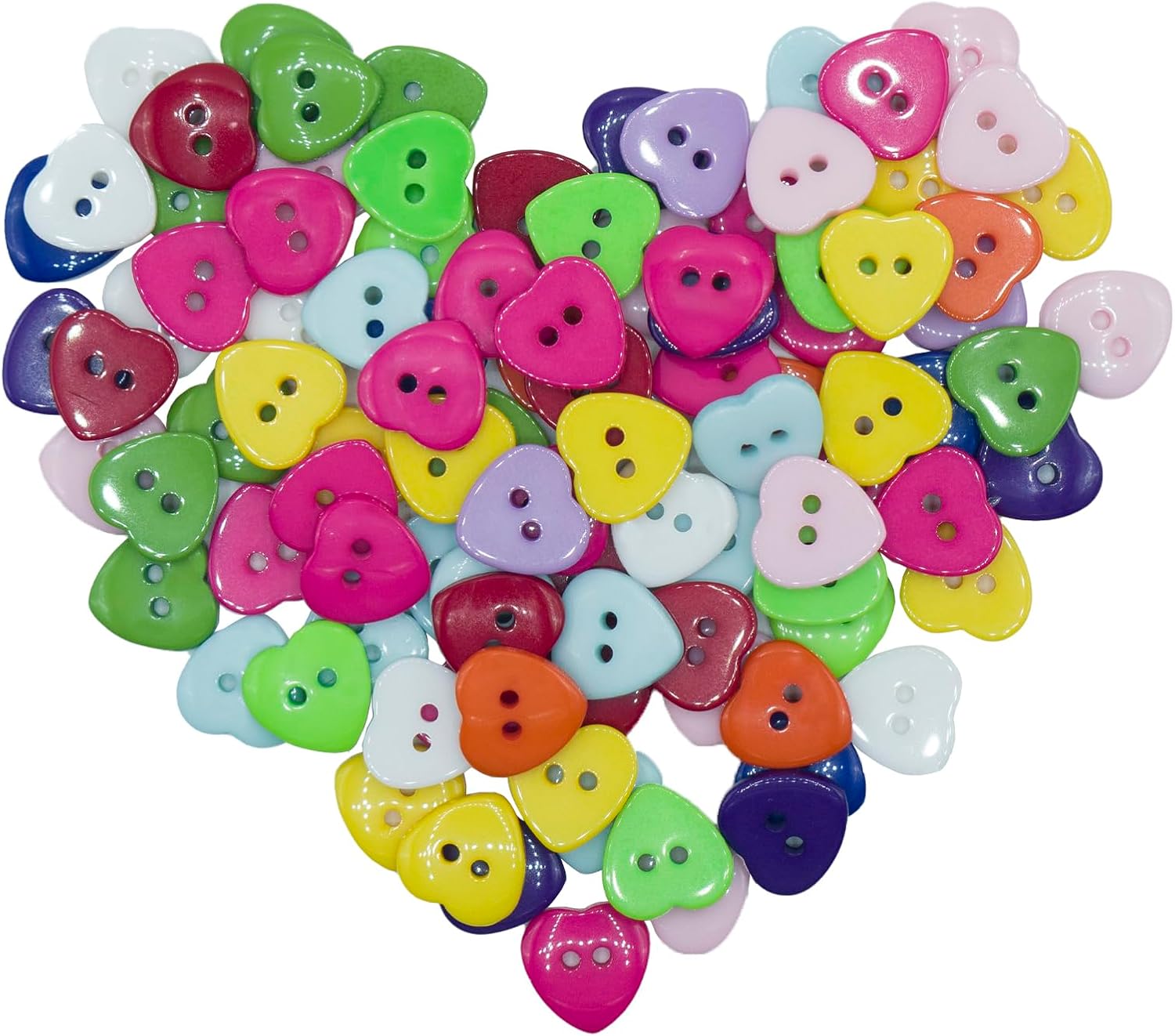 100 botones azules de resina, botones de resina de 0.6 pulgadas, 2 agujeros en forma de corazón, botones de costura a granel para álbumes de