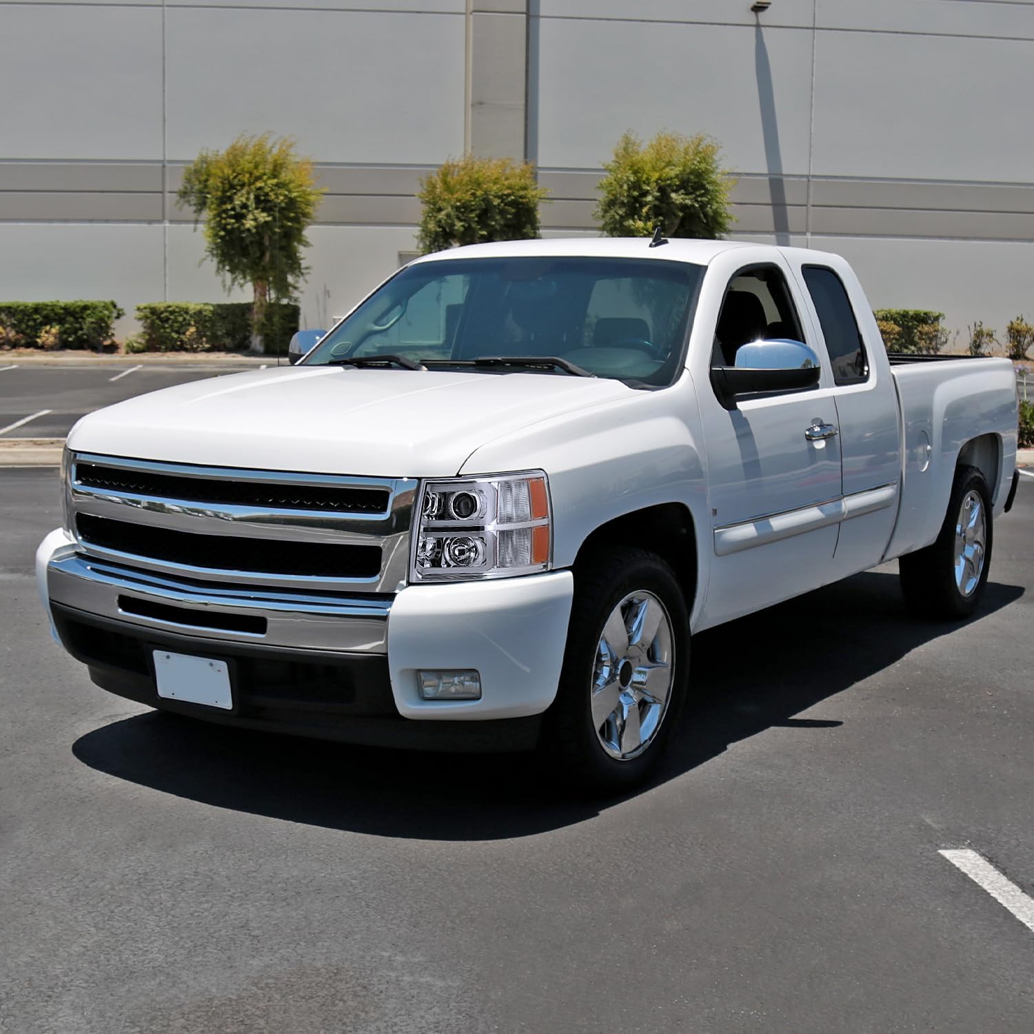 Spec-D Tuning Faros delanteros de proyector de barra de luz LED compatibles con Chevy Silverado 1500 2500 HD 3500 HD 2007-2013, conjunto de faros