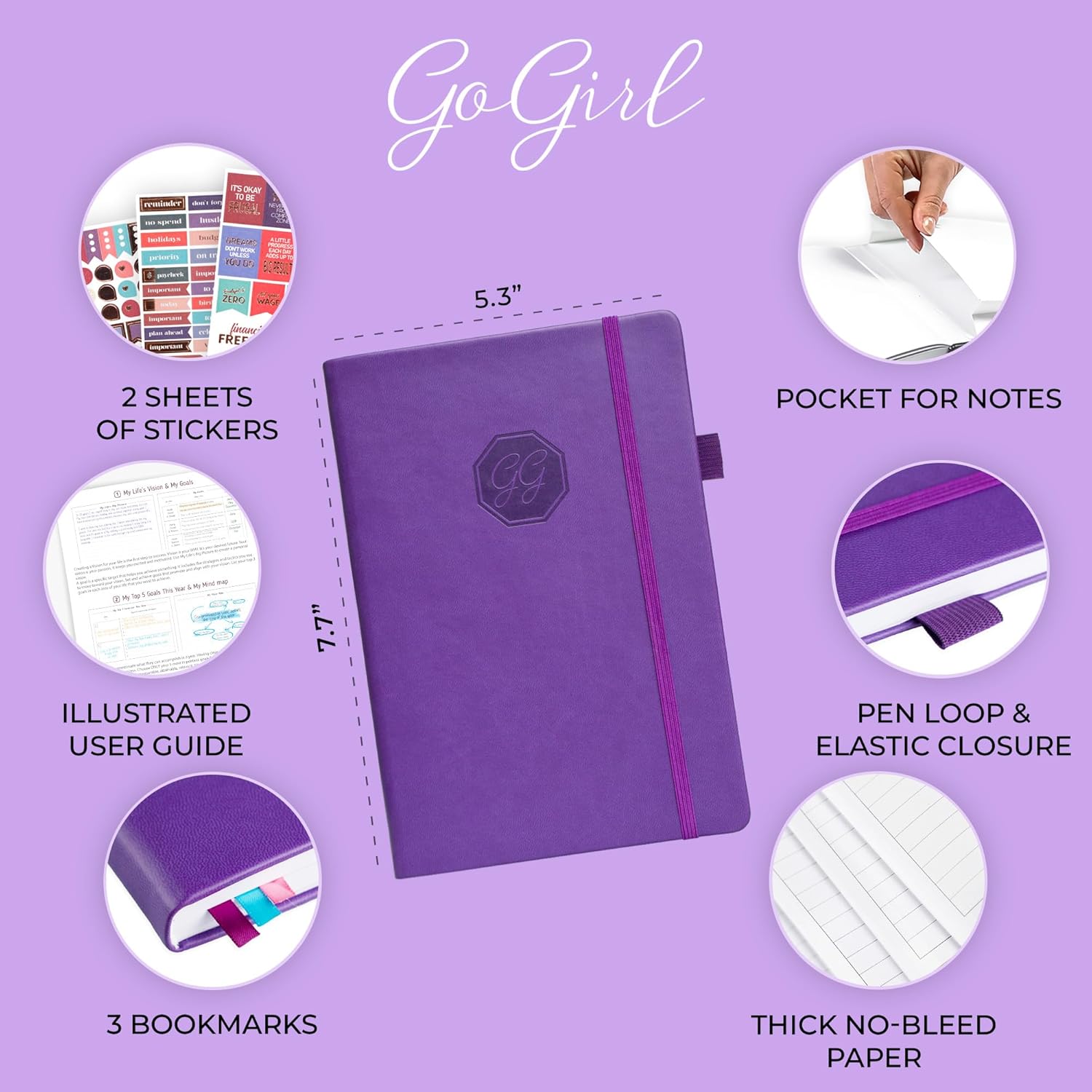GoGirl Agenda semanal  Planificador de trabajo y vida por hora sin fecha con ranuras de tiempo  Organizador vertical para gestión diaria del tiempo
