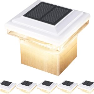6 paquetes de luces solares decorativas para postes de 30 lúmenes, brillo de luz LED SMD blanco cálido, iluminación LED SMD IP65, ajuste 6 paquetes de luces solares decorativas para postes de 30 lúmenes, brillo de luz LED SMD blanco cálido, iluminación LED SMD IP65, ajuste