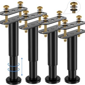 O.HSNYIU Soporte mejorado para patas de cama, 4 patas de soporte de marco de cama de metal ajustables, reemplazo de patas de cama ajustables de 5.9 O.HSNYIU Soporte mejorado para patas de cama, 4 patas de soporte de marco de cama de metal ajustables, reemplazo de patas de cama ajustables de 5.9