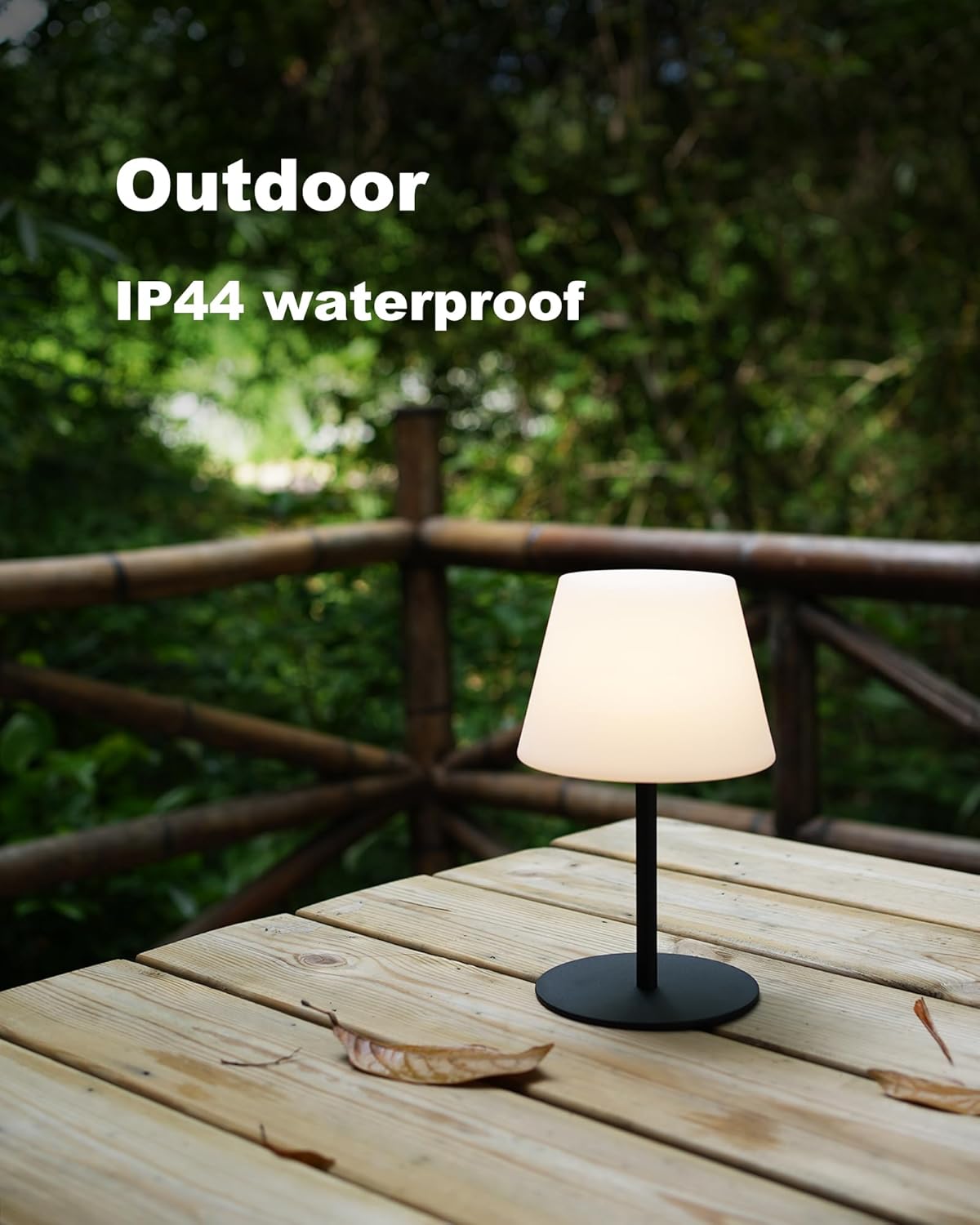 Lámpara de mesa inalámbrica recargable, lámpara de mesa con pilas para exteriores, impermeable, portátil, táctil, regulable, altura ajustable, para