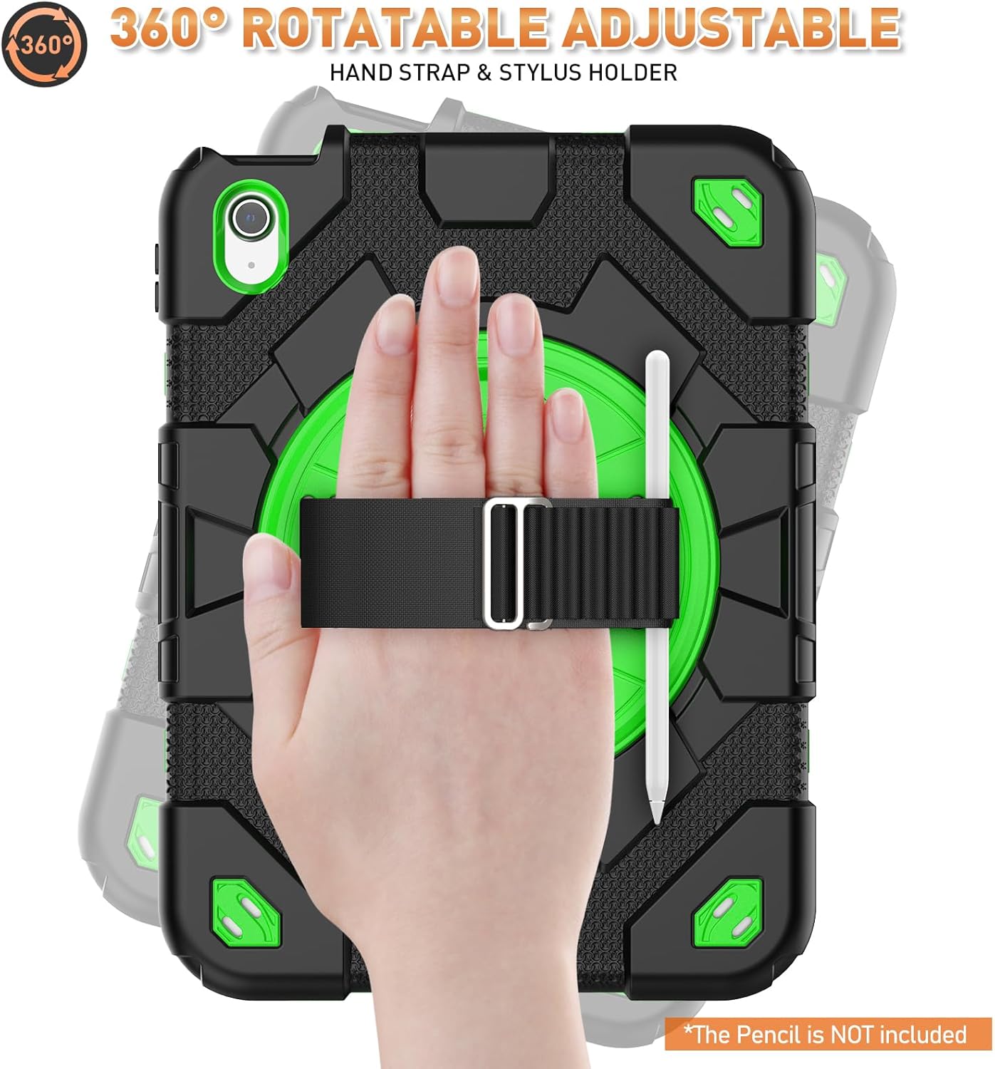 Timecity Funda para iPad de 10 generación, para iPad 10.9 20232022 con protección fuerte, protector de pantalla, correa de mano, correa para el