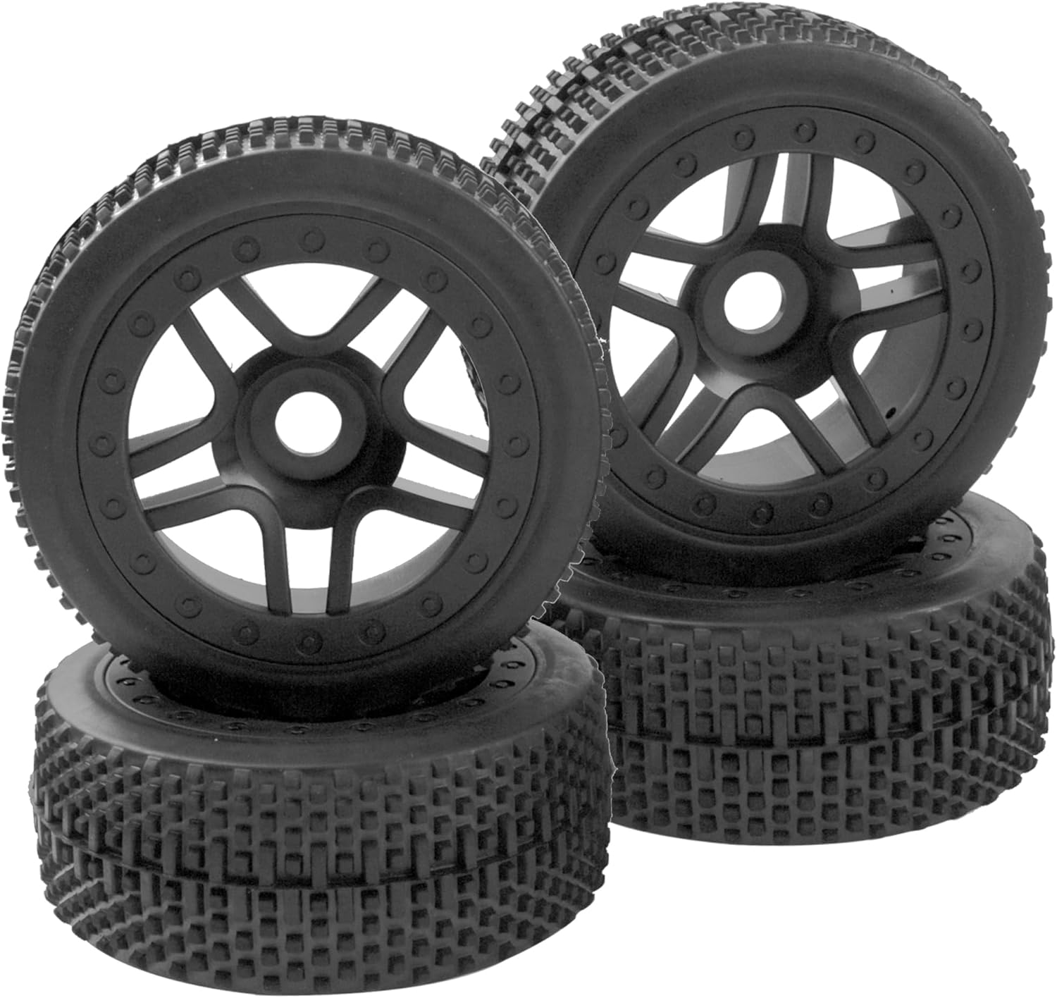 ShareGoo OD 4.4 pulgadas 18 neumáticos para buggy, llantas hexagonales de 0.67 pulgadas y neumáticos de goma compatibles con Redcat Teamc Losi HPI