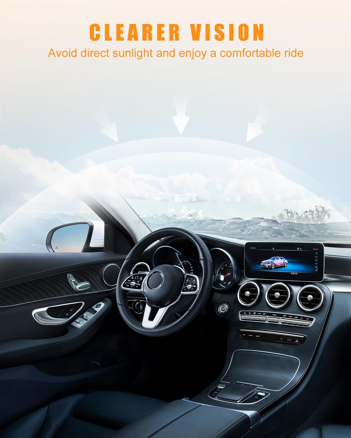 OCPTY Visera solar compatible con Nissan 370Z con techo corredizo (negro, lado izquierdo del conductor)