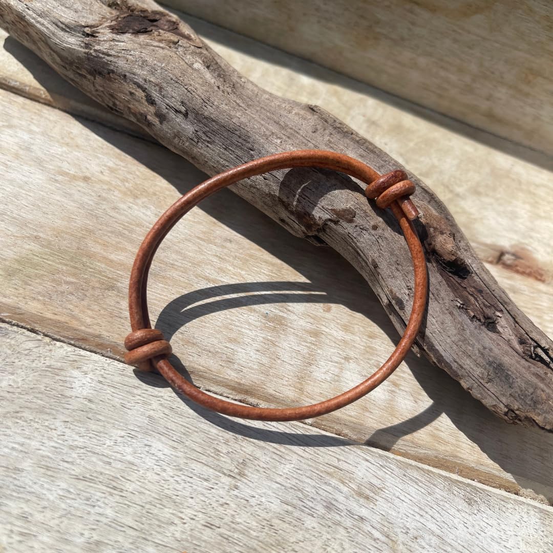 3 mm Men Genuine Leather Bracelet – Handmade Adjustable Cuff, Mens Minimalism Leather Wrap Wristband, Simple Accessories, Premium Leather, Women