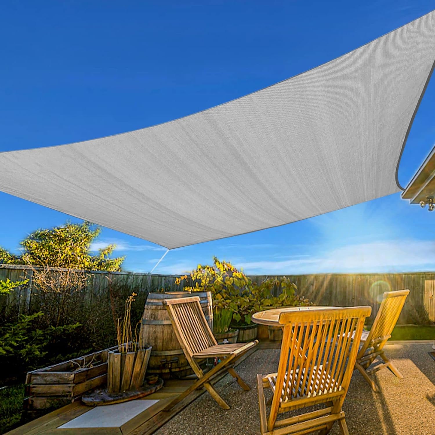 Artpuch Toldo parasol tipo vela rectangular de 6.75 ozm, para patio al aire libre, 6.54 ozm, para patio trasero, jardín y parque infantil