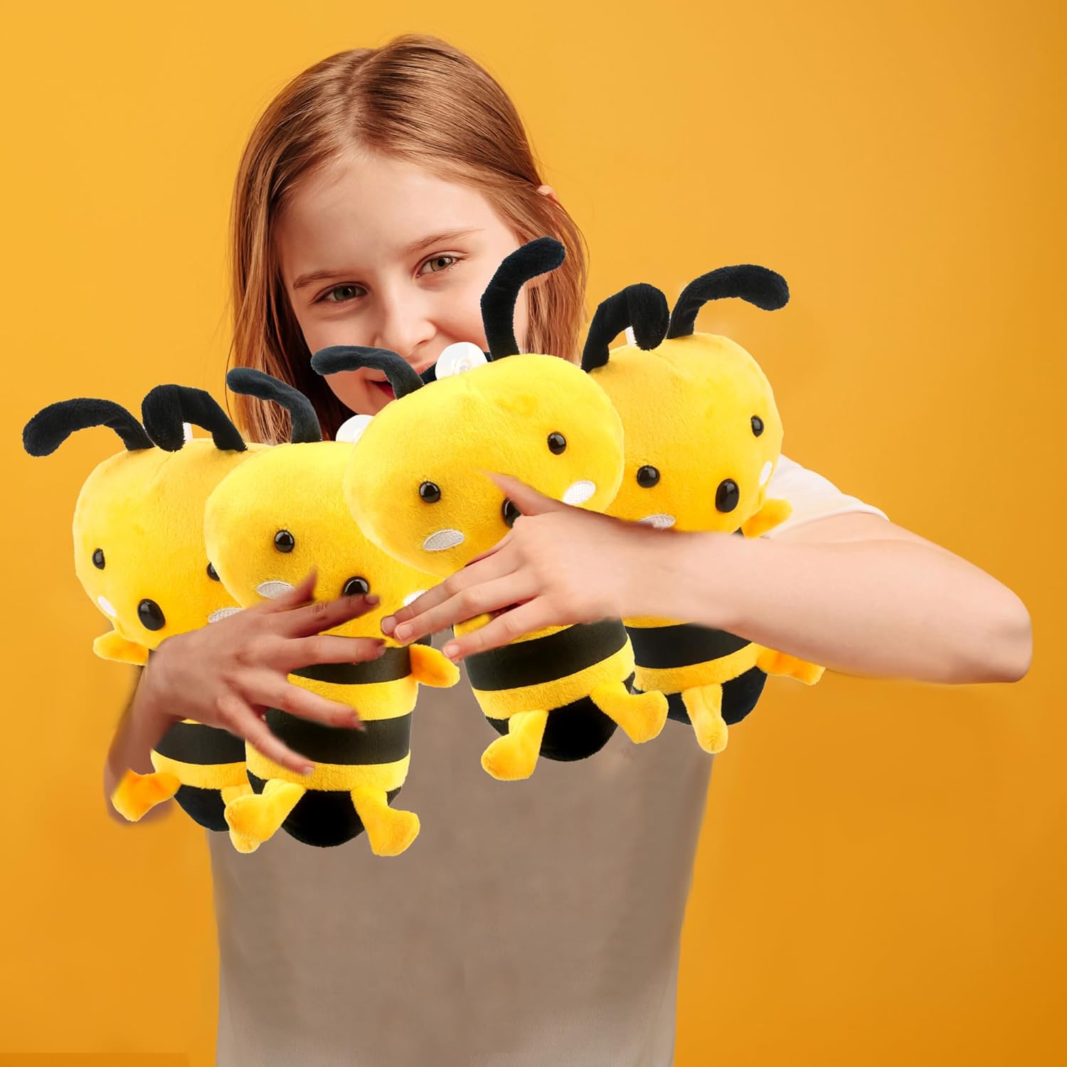 Paquete de 8 juguetes de peluche de abeja de 8 pulgadas, lindos abejorros de peluche realista suave para baby shower, tema de animales, Navidad,