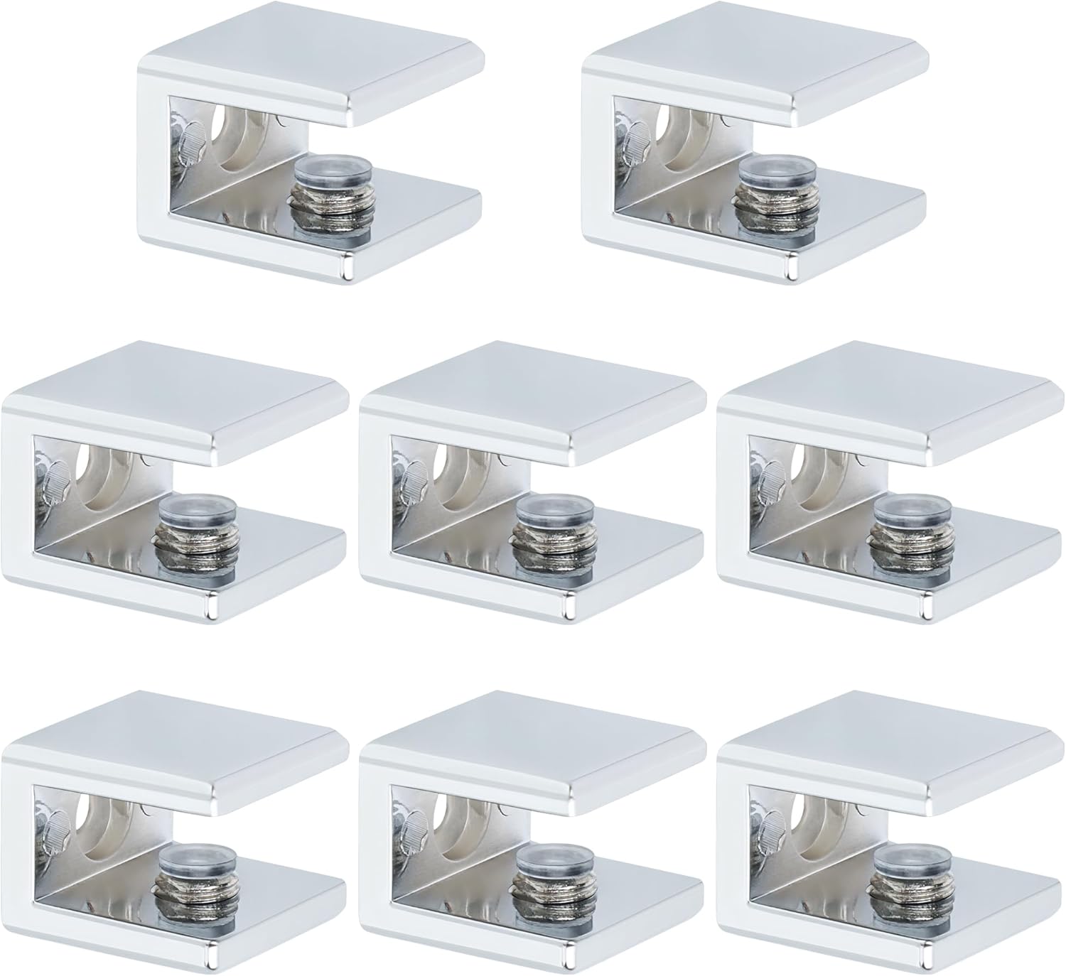 Alise Soporte de estante de vidrio, soportes de abrazadera ajustables para estantes, abrazaderas de montaje en pared para estantes de vidrio de