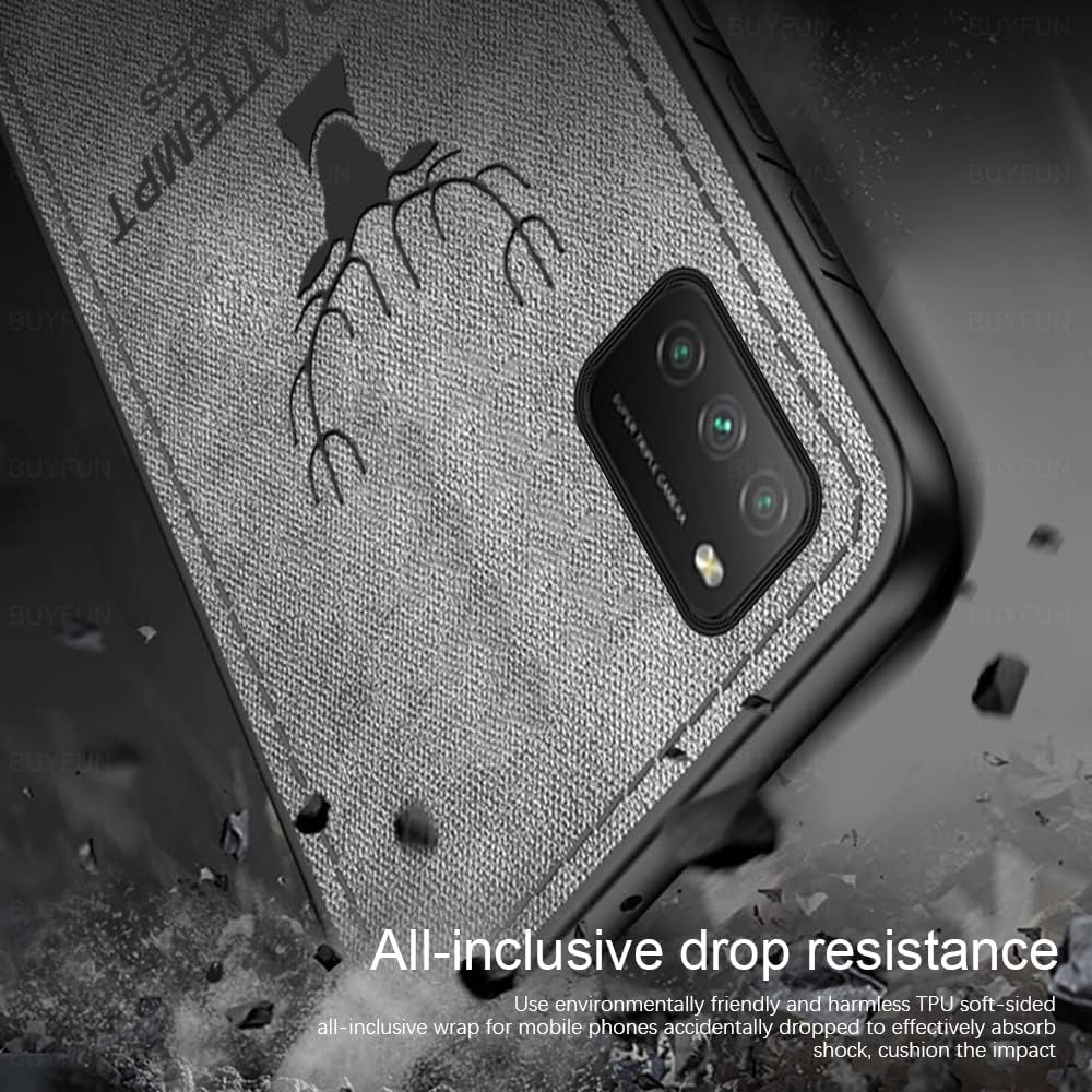 Compatible con Xiaomi Redmi Note 10 o Redmi Note 10S Textura suave Patrón de ciervo Tela en relieve Tela TPU Teléfono celular Mobile Basic Back Case