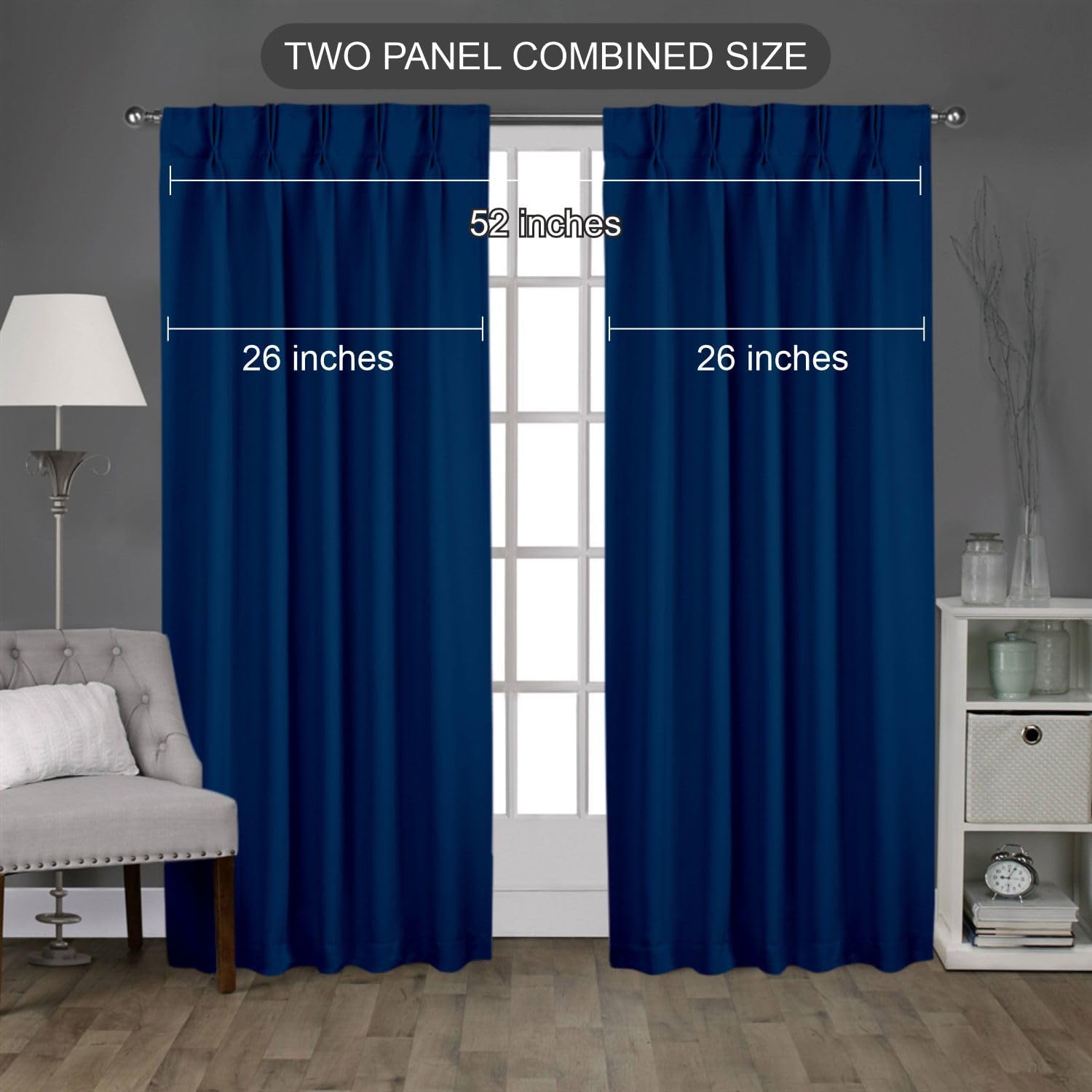 Magic Drapes decoración para el hogar  Cortinas opacas de poliéster con aislamiento térmico que bloquean la luz y reducen el ruido, de eficiencia