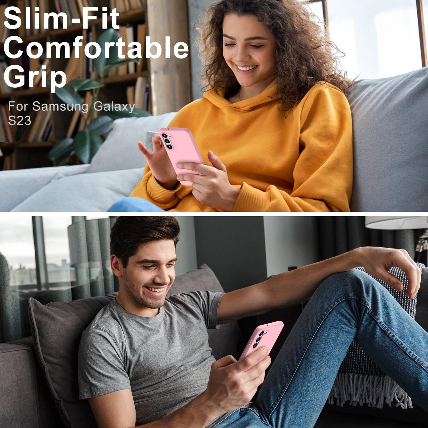 DEENAKIN Funda de silicona para Samsung Galaxy S23, suave y sedosa, de goma, de gel, con forro de microfibra suave, ajuste delgado, funda protectora